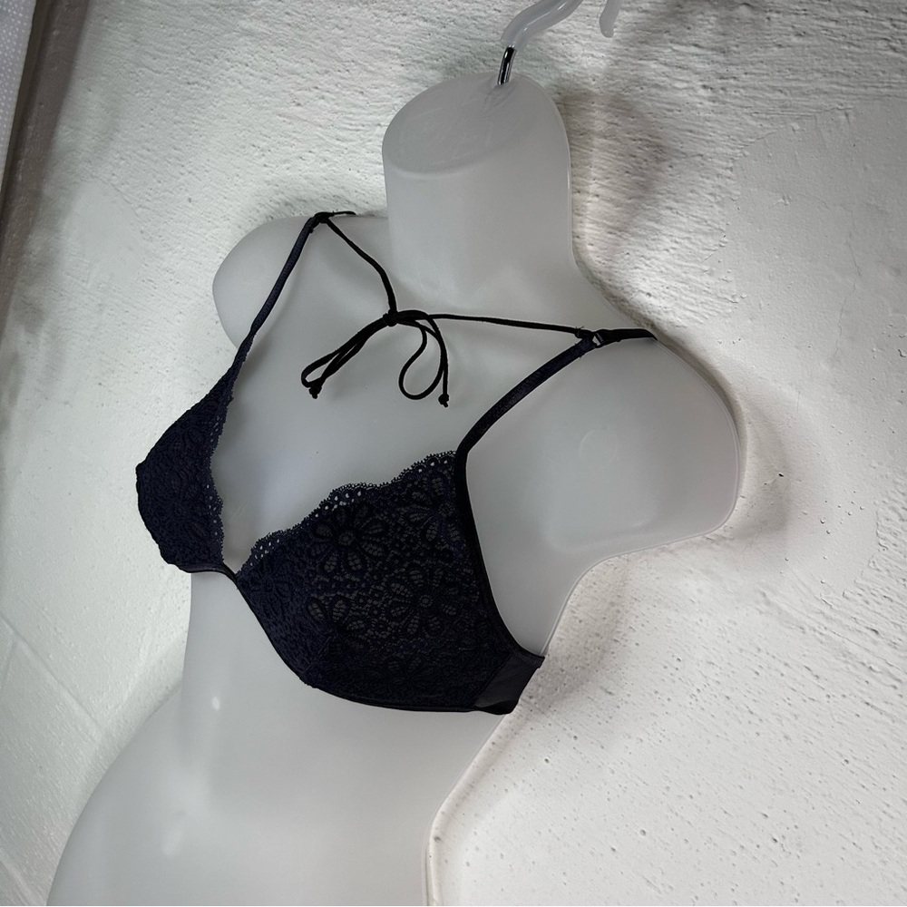 Gray lace festival bra